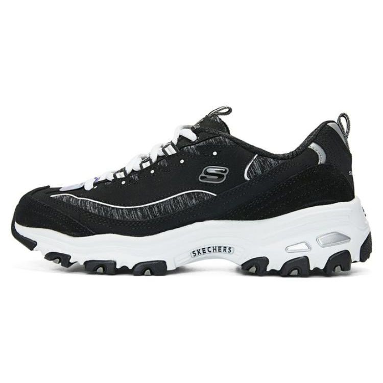 Skechers DLites Casual Comfortable Low-Top Dad Shoes Women sneakers Black White 11936-BKW 35