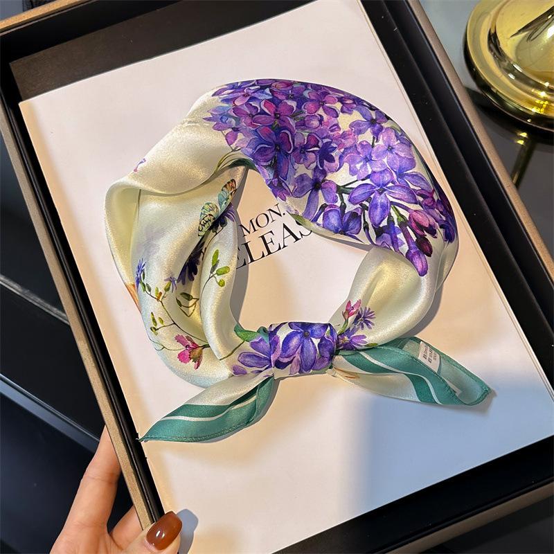 

Новые платки 100% Натуральный шелковый платок Квадратный хиджаб Повязка на голову Шарфы Шаль Женский Дамский Фуляр Натуральная пашмина Модная бандана Real Silk 53x53cm