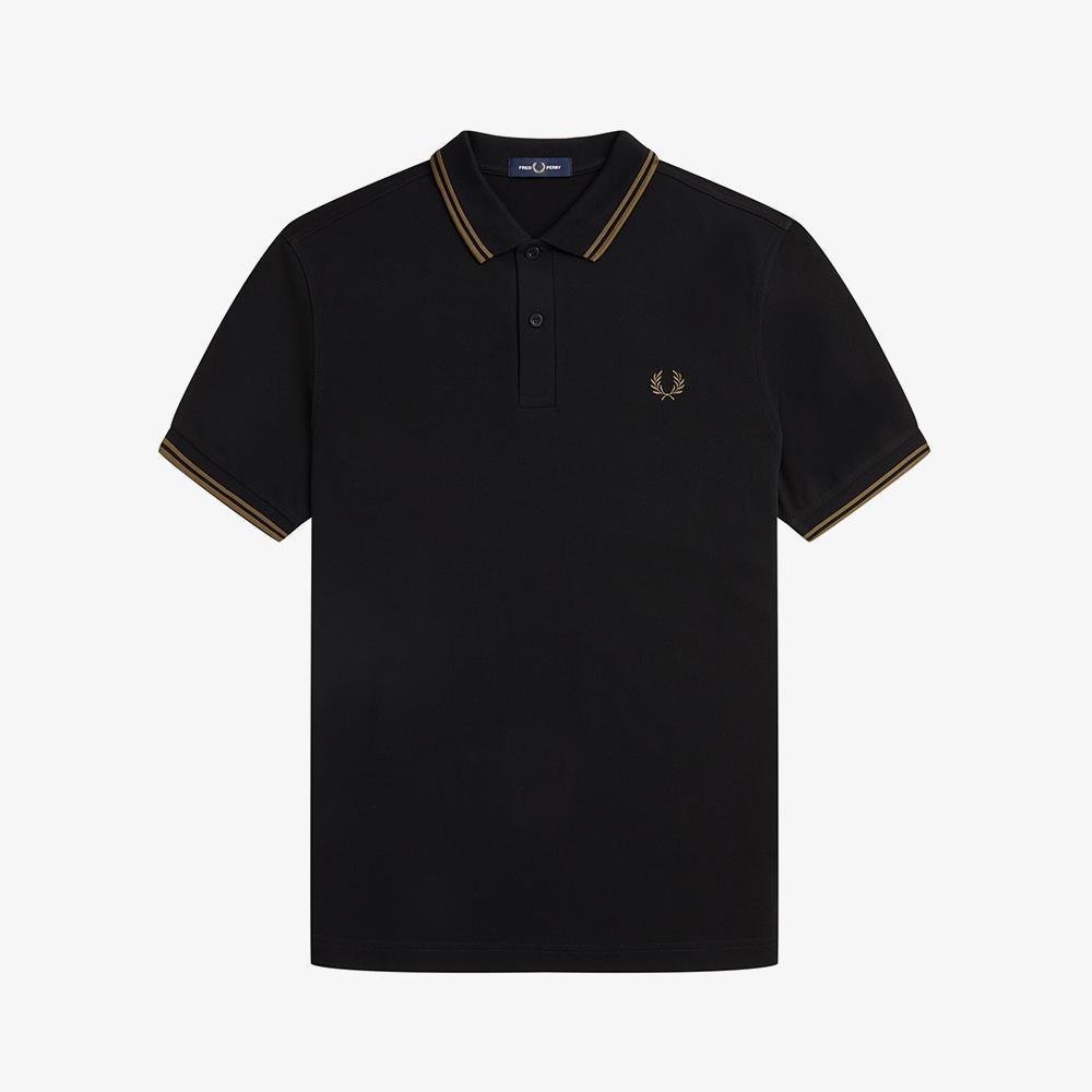 FRED PERRY [M3600] Twin Tip Fred Perry Shirt - Black/Shaded Stone Afpm2433600-Q27