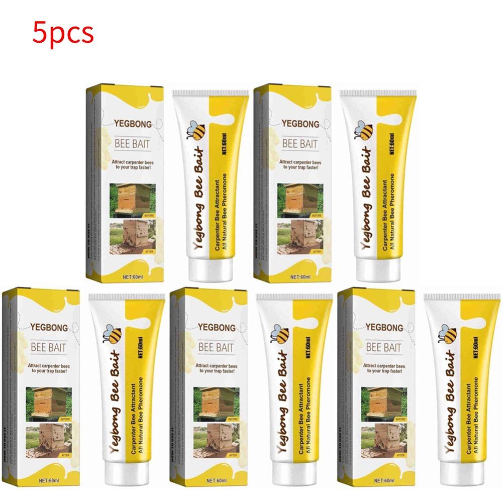 60ML Bee Bait Bee Swarm Commander Lure Bait Bee Cage Trap Kit Beekeeper Tools Beekeeping Bee Attractant Bait 1/2/3/4/5pcs