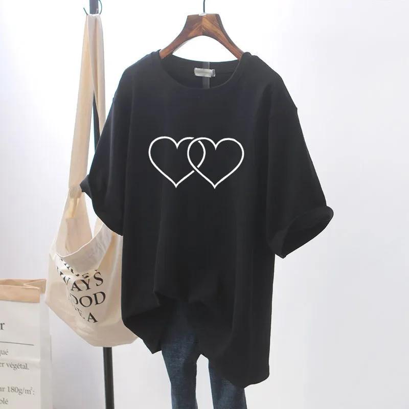 Unisex 2024 Summer New Smile Print Women's Short-sleeved Explosive Loose White T-shirt Top Women T Shirt