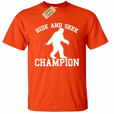 Boys Hide Seek Champion Funny Sasquatch Bigfoot Unisex T-shirt Children