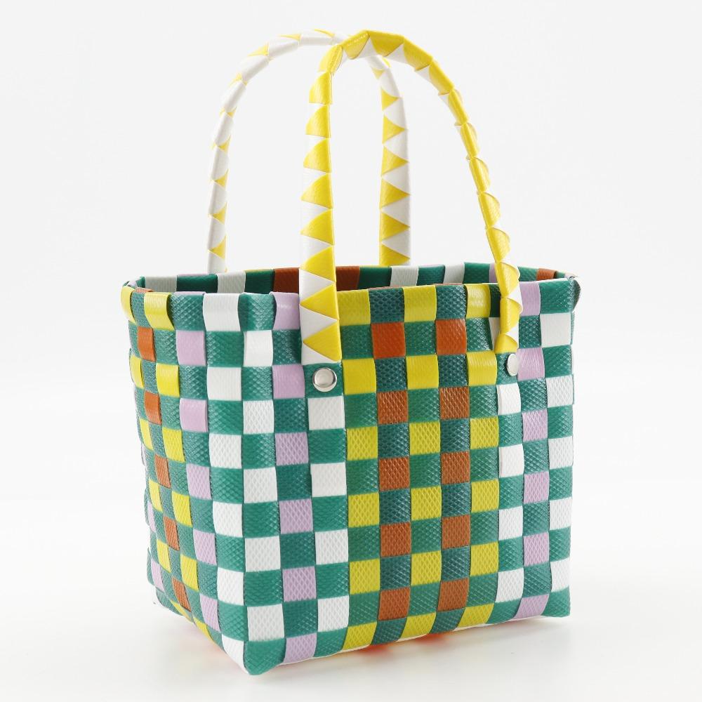 Marni Woven Micro Basket Handbag MW55F Basket Bag Green/Multicolor Polypropylene Women Used