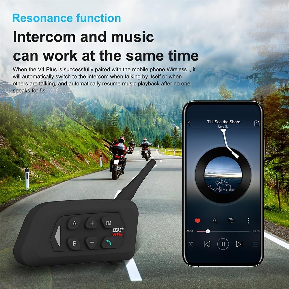 Motorcycle Helmet Bluetooth 5.1 Intercom with 1500m Range, 18h Talk Time, CVC Noise Cancelling & Waterproof Design