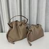 Soft Cowhide Drawstring Bucket Bag Medium Large Small Crossbody Shoulder Handbag Women