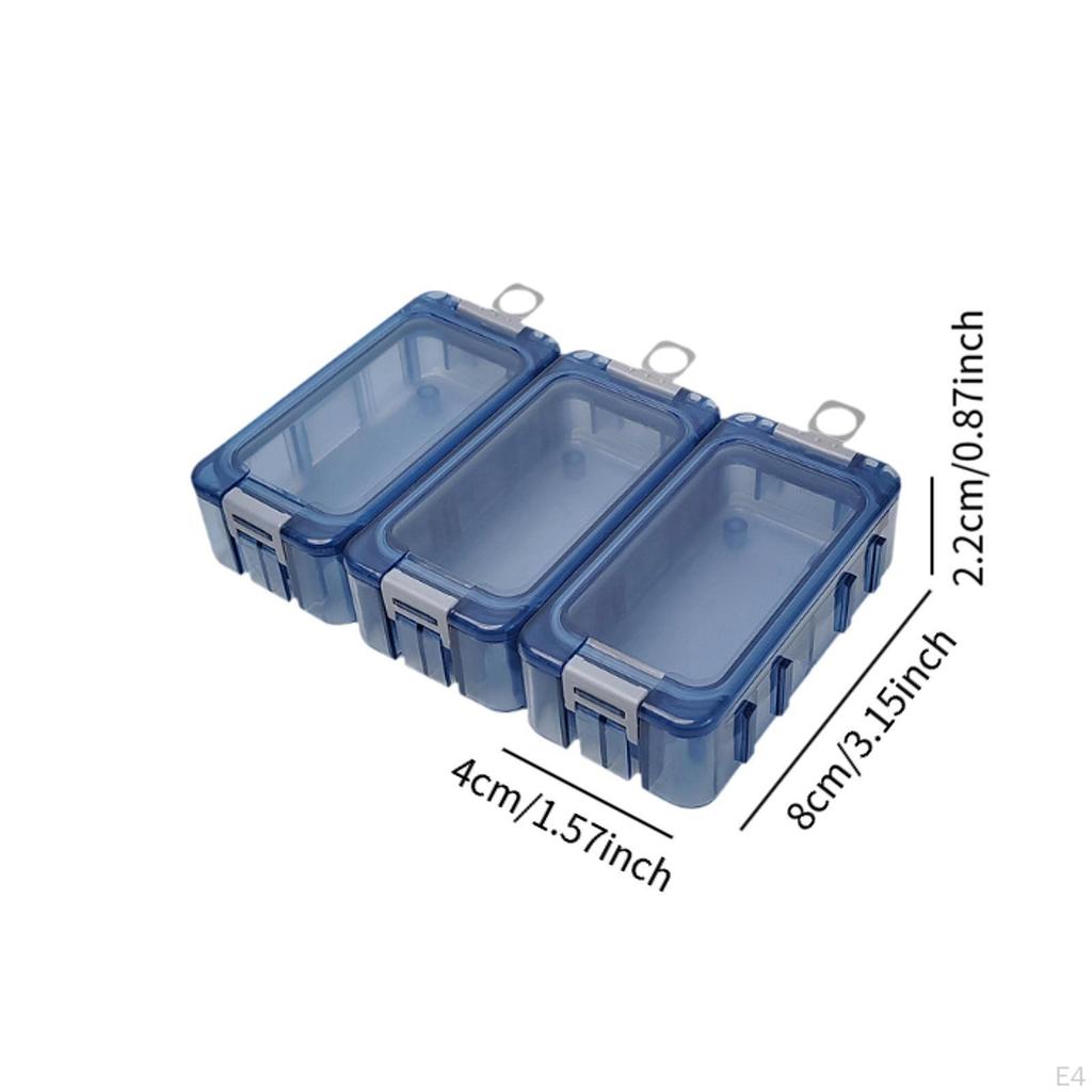 3 Pieces Fishing Lures Box Accessory Waterproof Multipurpose Hooks Storage