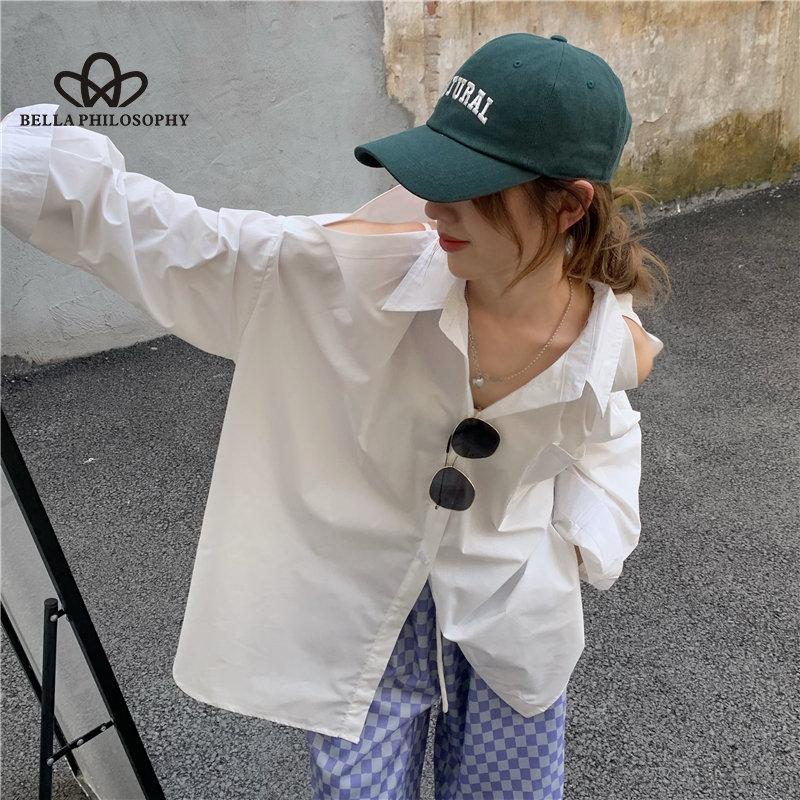 Loose All-Match Long-Sleeved Shoulder Shirt Woman Casual Elegant Fashion Green Loose Long Shirt