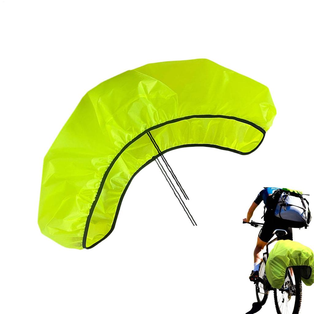 Cycling Bag Rain Cover Bike Rear Tail Bag Rain Covers Waterproof Plastic Rack Bicycle Bags CommuterBags Green