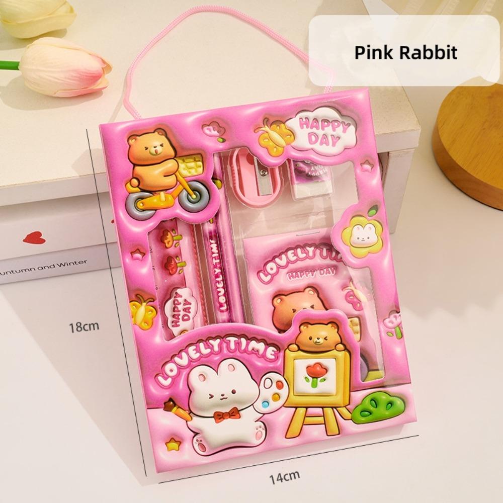 

Erasers 6 In 1 Stationery Set Pencils Kindergarten Birthday Gift Prizes For Schools рожевий