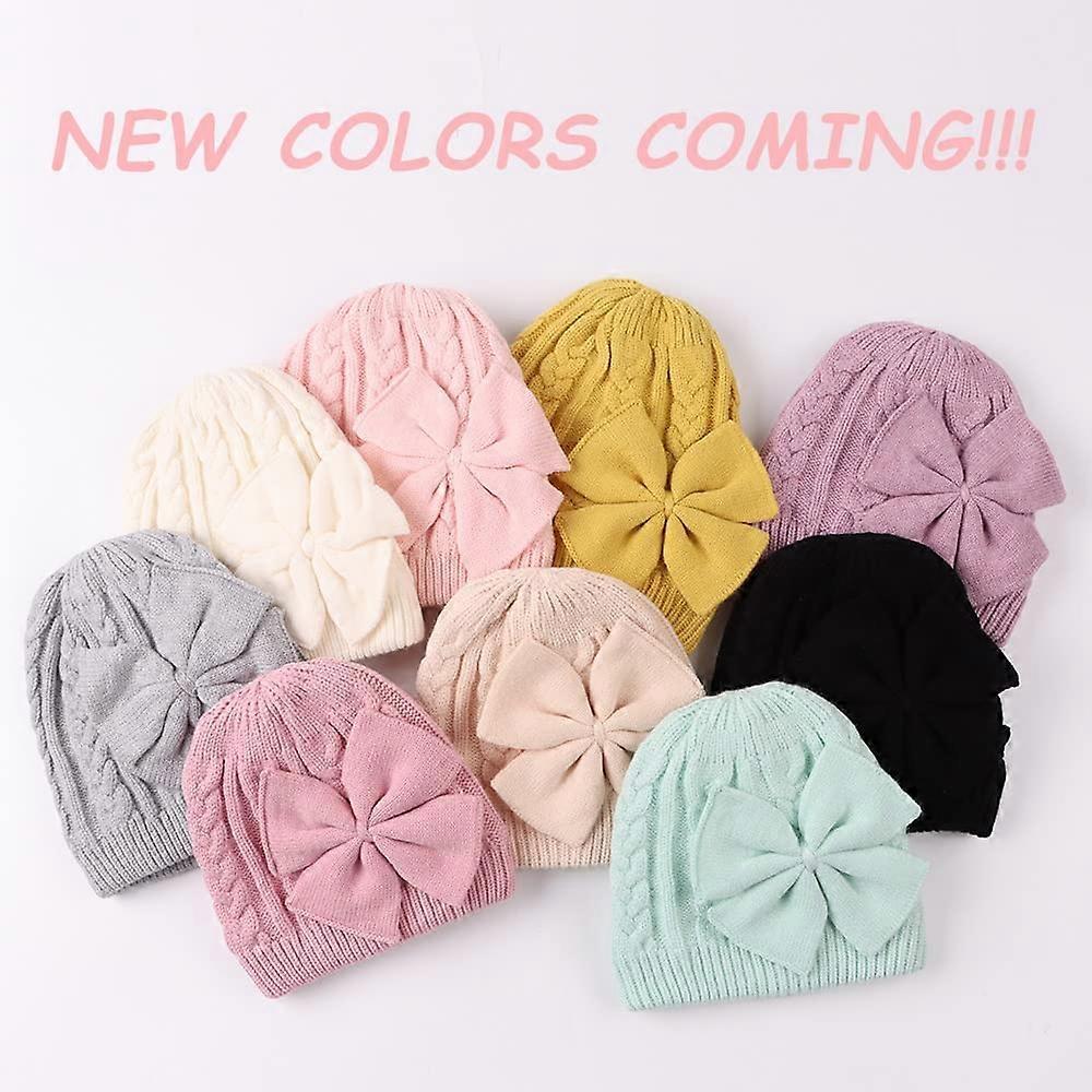 Baby Girl Winter Hat Cute Bow Baby Beanie Warm Knitted Hats for Infant Toddler Girls