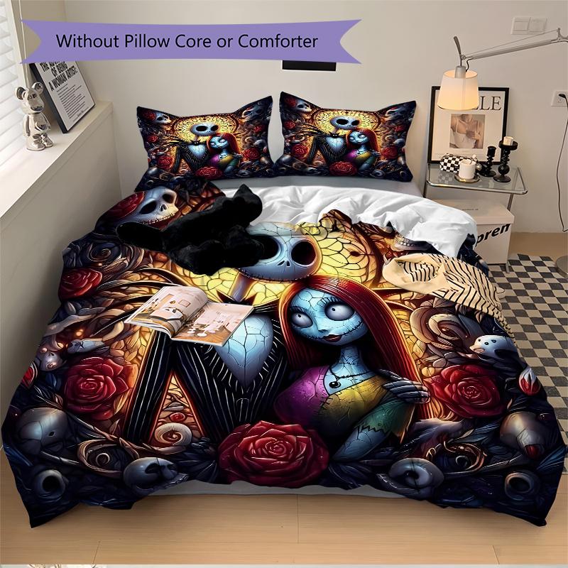 3Pcs Nightmare Before Christmas Bedding Sets For All Sizes New 3D Printed Bed Cover Comforter Duvet Cover Pillowcase Bedroom Decoration
