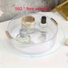 Transparent Plastic Cosmetic Storage Tray | 360° Rotating Countertop Organizer with Handle, Suitable for Perfume, Lipstick, Necklace, Jewelry