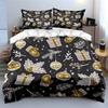 Christmas Gift and Ornament Pattern Bedding Duvet Cover Set Duvet Cover Pillowcases  (1*Duvet Cover 2*Pillowcases, without duvet insert)