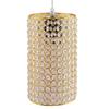 Metal Crystal Pendant Light Fixture – 3-Light Gold Hanging Ceiling Lamp with Adjustable Height, Cylinder Chandelier for Kitchen Island,