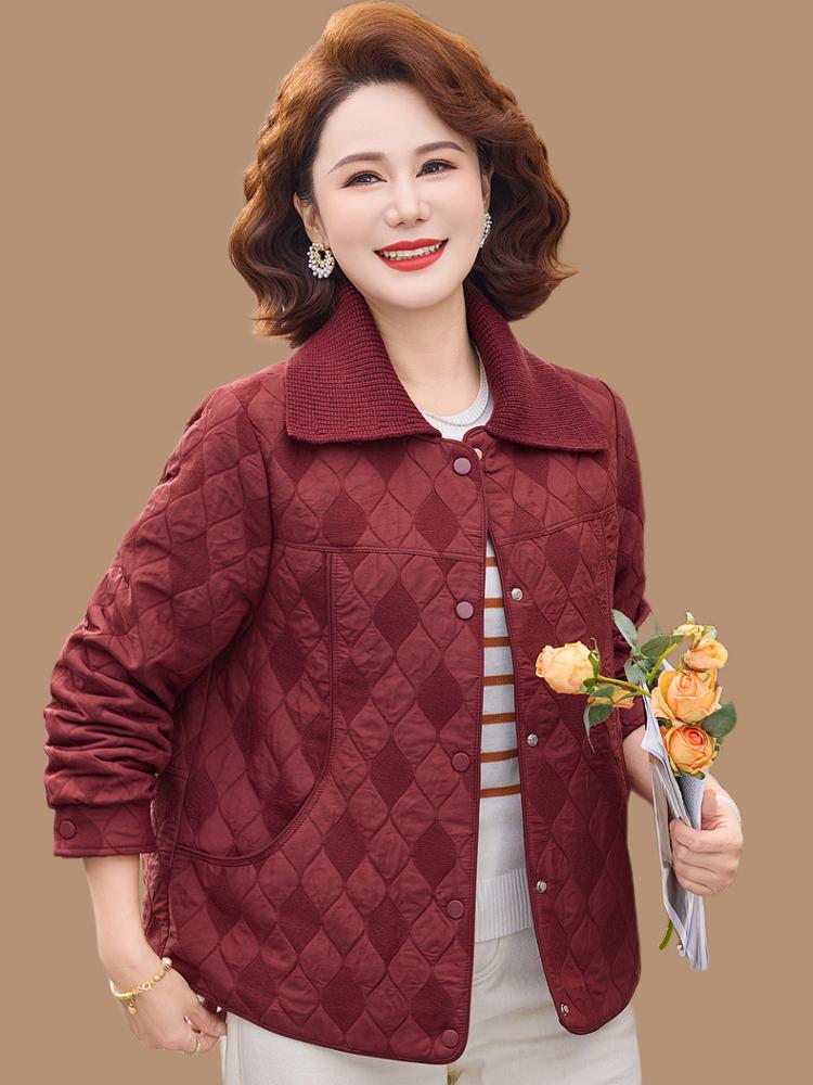 Mom's Stylish Casual Lapel Short Cardigan Jacket for Mid-Aged Women - Spring/Autumn 2026 Collection