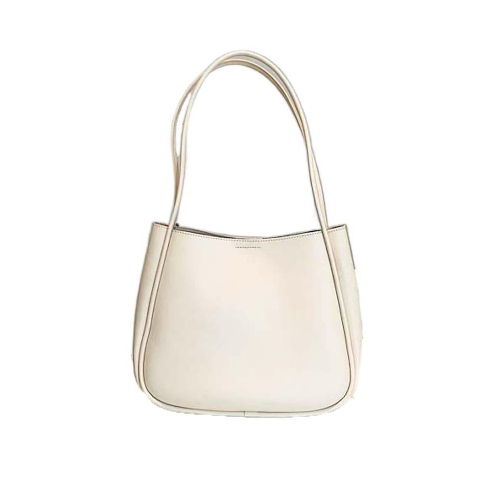 Anti-splash Water Solid Color Handbag Elegant French Underarm Bag Shopping Soft PU Tote Bag  Party