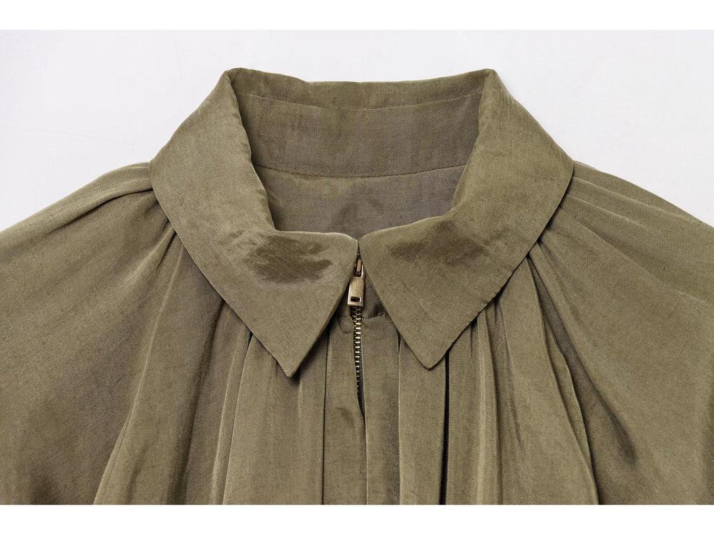 2025 Spring/Fall Fashion Loose Batwing Sleeve Padded Bomber Jacket