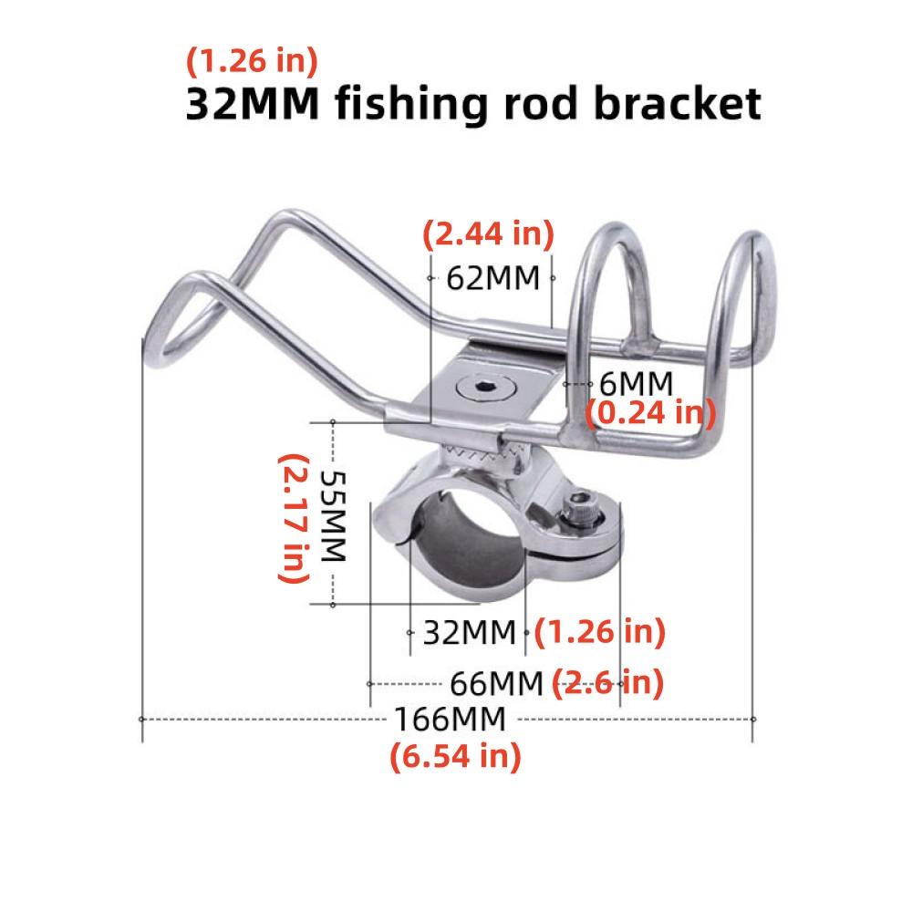  Suporturi pentru undițe de pescuit din oțel inoxidabil 316 marin, clemă montată pe șină, suport pentru undiță pentru barcă de pescuit, caiac, marin