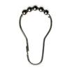 Rust Resistant Metal Beaded Shower Curtain Rings Set of 12 Roller Glide Chrome Finish Fits Standard Rods and Liners