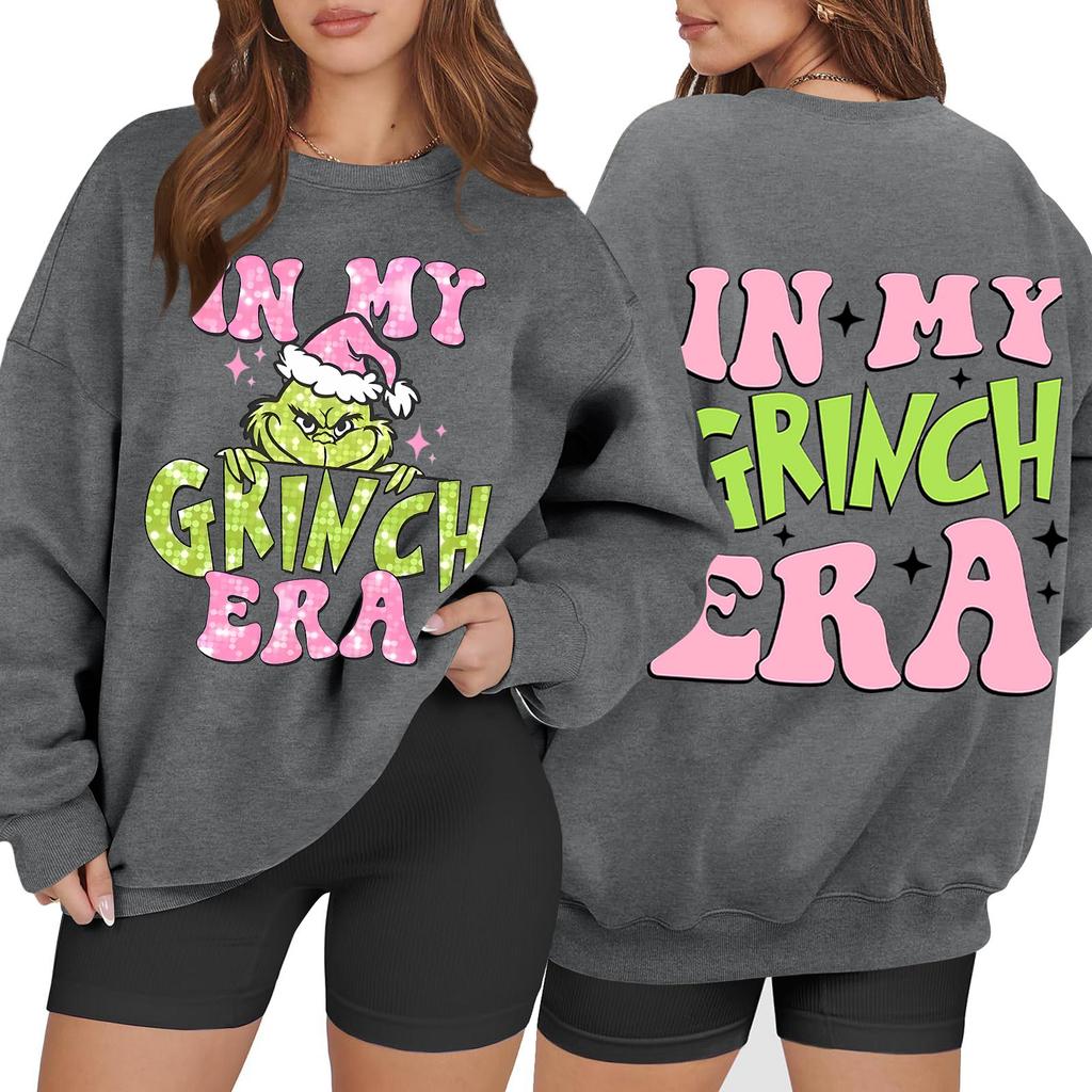 Women's Casual Fashion Long Sleeve Christmas Printed Round Neck Sweatshirt Top