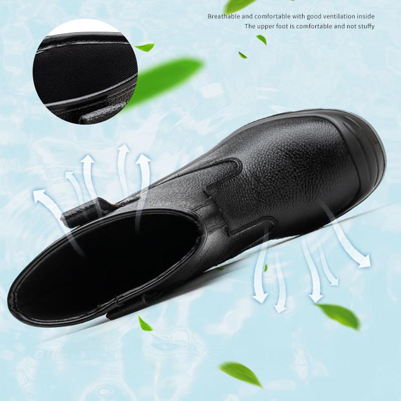 Módní nepromokavé boty do půli lýtek Pánské bezpečnostní boty Pracovní kožené boty Proti nárazu Proti propíchnutí Průmyslové boty Ochranné boty Hovězí kůže