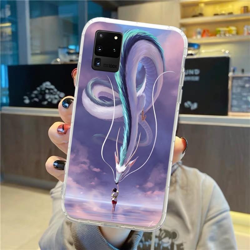 Studio Ghibli Chihiros Reise ins Zauberland Telefon Fall Für Samsung Galaxy S10 S21 S22 Plus Ultra A91 A51 A21S A12 Transparent Telefon Abdeckung
