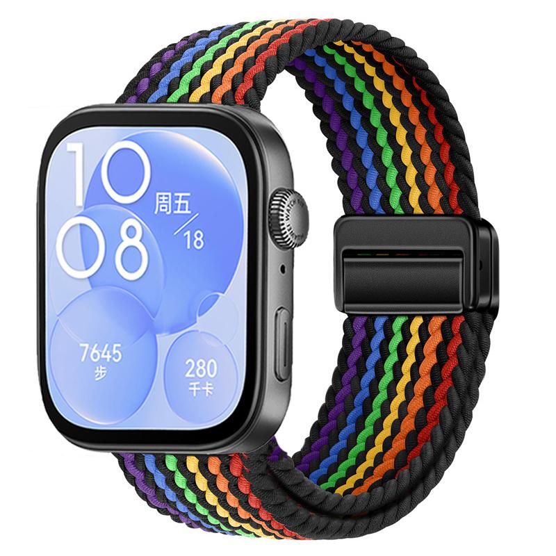 Nylon Braided Strap for Huawei Watch Fit 3/4/4 Pro Magnetic Adjustable Comfortable Band for Huawei Watch Fit 4/3 Bracelet Belt