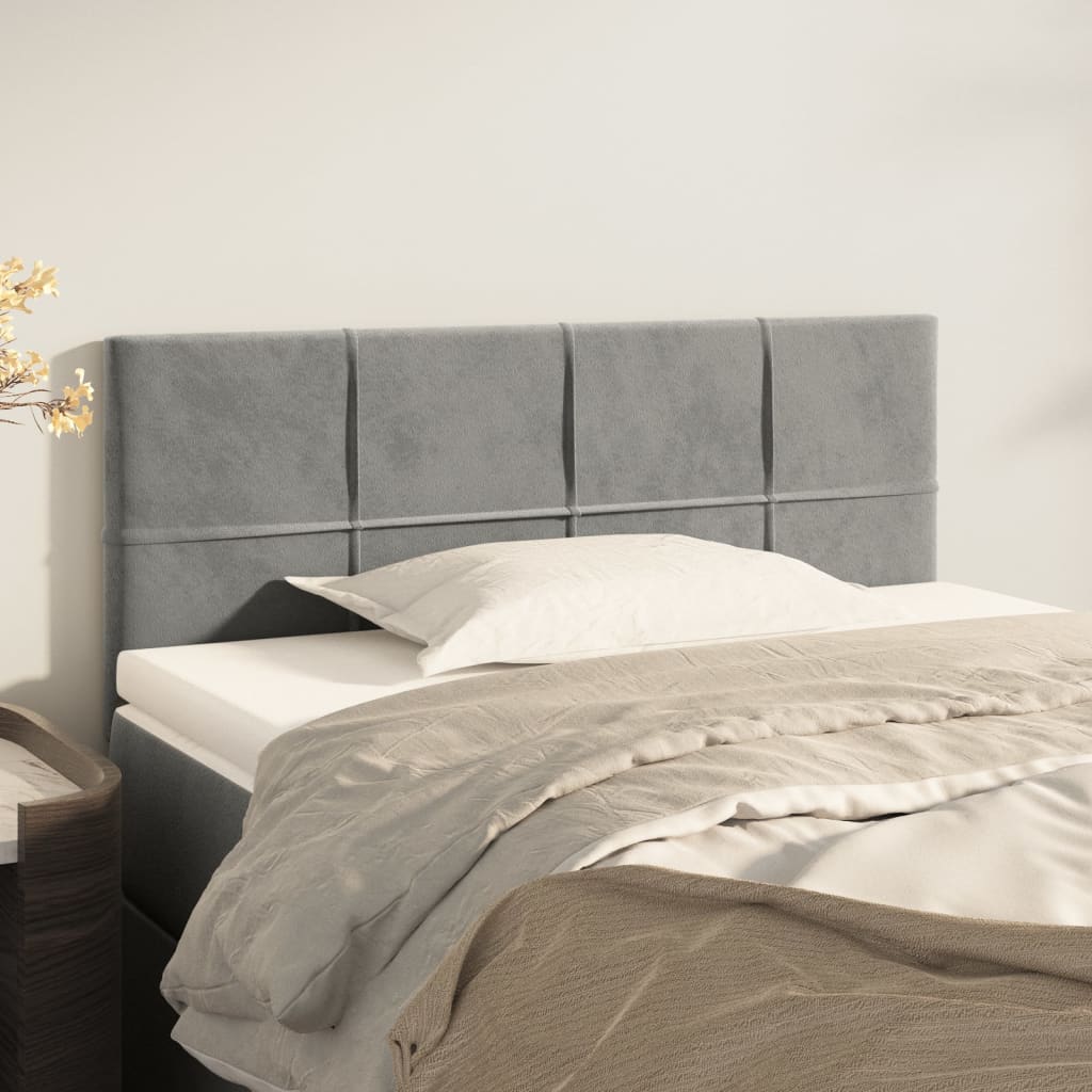 Vidaxl Bettkopfteil, Hellgrau, 90x5x78/88 Cm, Samt