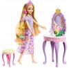 Mattel Princess Doll Disney Princess Rapunzel with a Vanity Table, a Doll, a Pascal Figure, and 10 Accessories