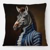 European Retro Royal Rabbit Hamster Raccoon Zebra Giraffe Altered Animals Painting Cushion Cover Decorative Pillow Case