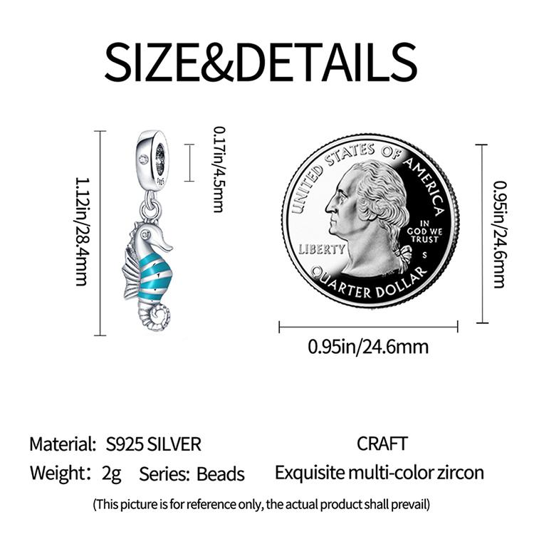 925 Silver Ocean Turtle Crab Mermaid Charms Beads Fit Original Bracelets S925 DIY Jewelry Gift Accessory