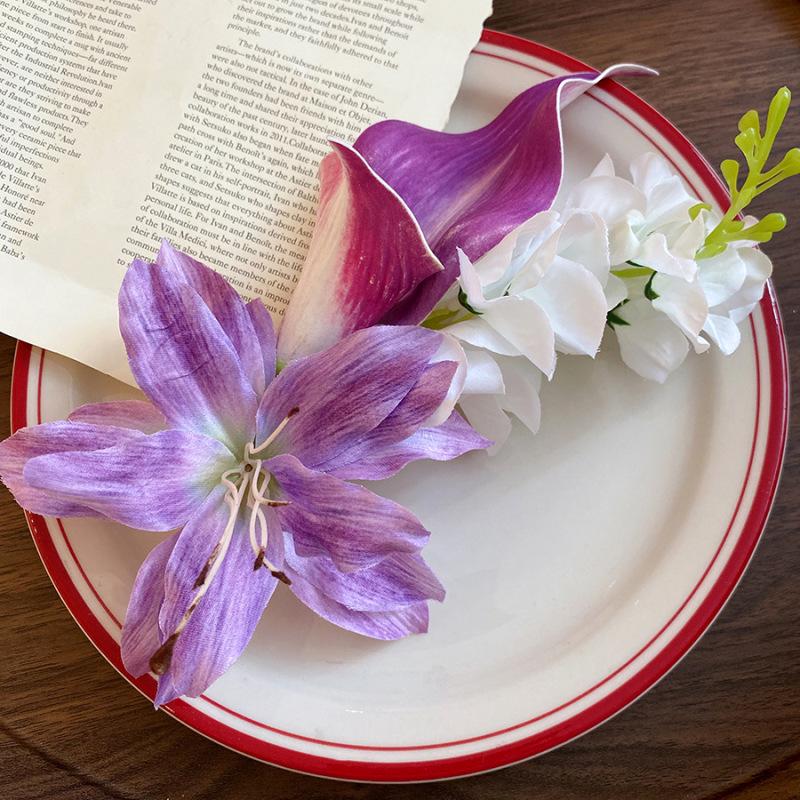 Fairy Chiffon Pearl Flower Tassel Hair Clip - Vacation Style Duckbill Bangs Accessory