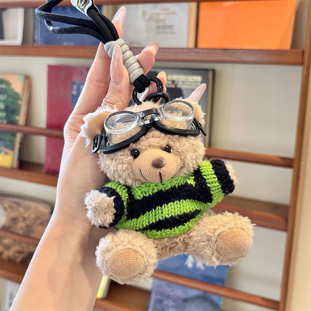 Cute Bear Doll Sweater Bear Keychain Bag Pendant Creative Plush Doll Couple Girlfriend Gift Pendant