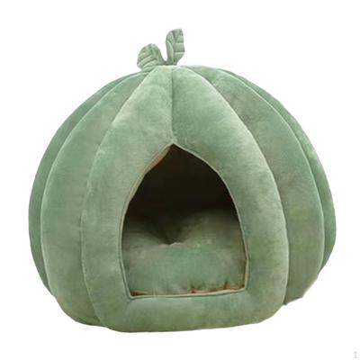 Cat Cave Bed In Pumpkin , Cozy House for Kittens and Small Dogs
