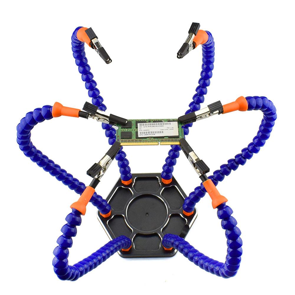 Six-Claw Multi-Functional Aluminum RC Model FPV Soldering Iron Stand Clip Tool