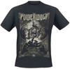 Powerwolf Vade Satana Koszulka Bawełniana Unisex, Nadruk Vintage ze Sceną Wojenną, Casualowa Koszulka Zespołu Heavy Metal Rock