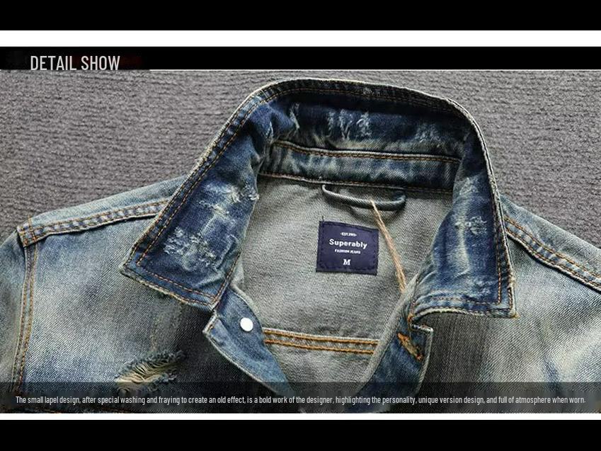 Retro Herren Jeansjacke: Jugendlicher Slim Fit im koreanischen Stil für Frühling & Herbst