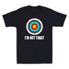 Id Hit That Lustiges Bogenschießziel Vintage Unisex Kurzarm T-Shirt