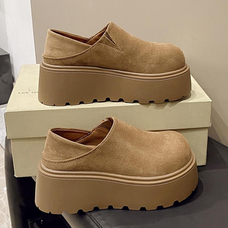 Fashion New Fashion Loafers for Women British Style Leather Shoes Thick Sole Schoolgirls Shoes Korean Fashion Zapatillas Mujer 7CM