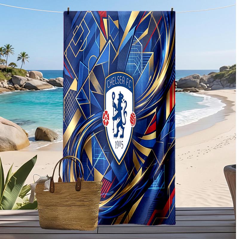 Chelsea FC Printed Beach Towel Quick Dry Soft TowelPortable Large Rectangular Beach Blanket for Travel Swimming Pool