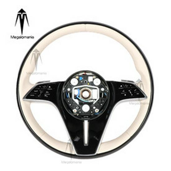 Compatible with Mercedes E-Class (E200-E400) W223: Maybach Wood Grain Full Leather Steering Wheel.