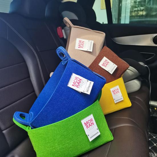 Felt Storage Basket with Handles Foldable Fabric Storage Bin Eco-Friendly Collapsible Organizer Bin for Toys Clothes Blankets Home Laundry