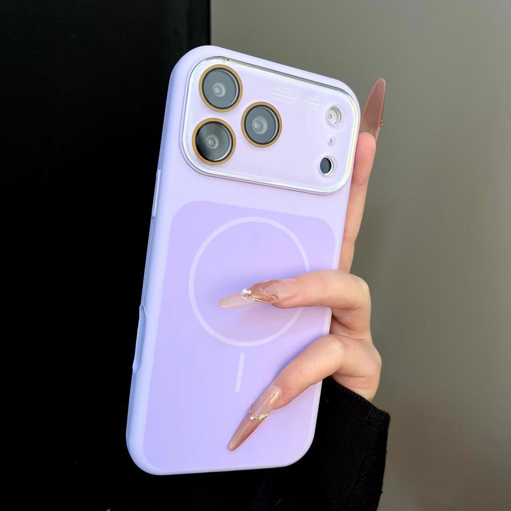 Original Liquid Silicone Matte For Magsafe Charge Phone Case for iPhone 17 Pro 16 15 Pro Max Crystal Lens Protectio Cover