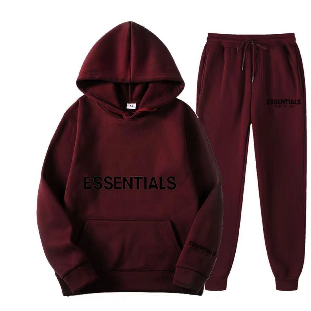 Men's Plus Velvet Sports Hoodie with Double-Stitch Logo - European & American Style Women's Casual Set