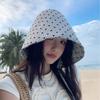 Women's Pastoral Plaid Floral Wide-Brim Bucket Hat with Face Shield – Spring/Summer Sun Protection