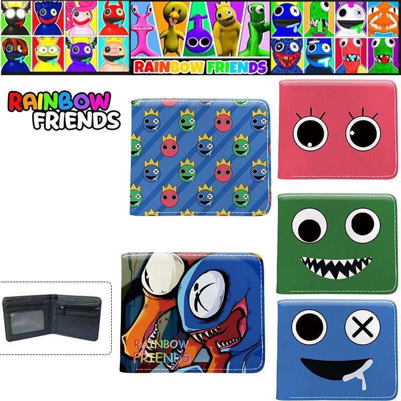 Cute Roblox Rainbow Friends Cartoon Print Bifold Wallet With Zipper Coin Bag
