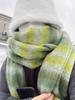 High-end Scarf Women's Autumn and Winter New Versatile Mohair Plaid Shawl Couple Thickened Warm Scarf