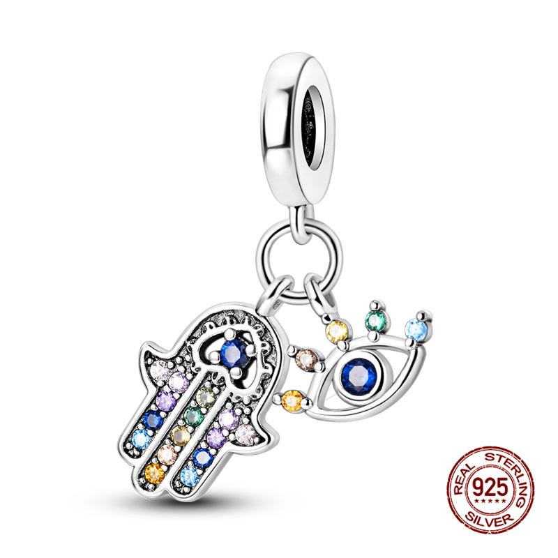 925 Silver Devil's Eye Charm Beads 3mm Fit DIY Bracelet Women's Fashion Jewelry Gift Original Handmade