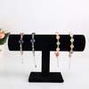 Soporte de exhibición de joyería de terciopelo para pulseras, collares, brazaletes, relojes, pinzas para el cabello y tocados. Organizador de estante en forma de T.