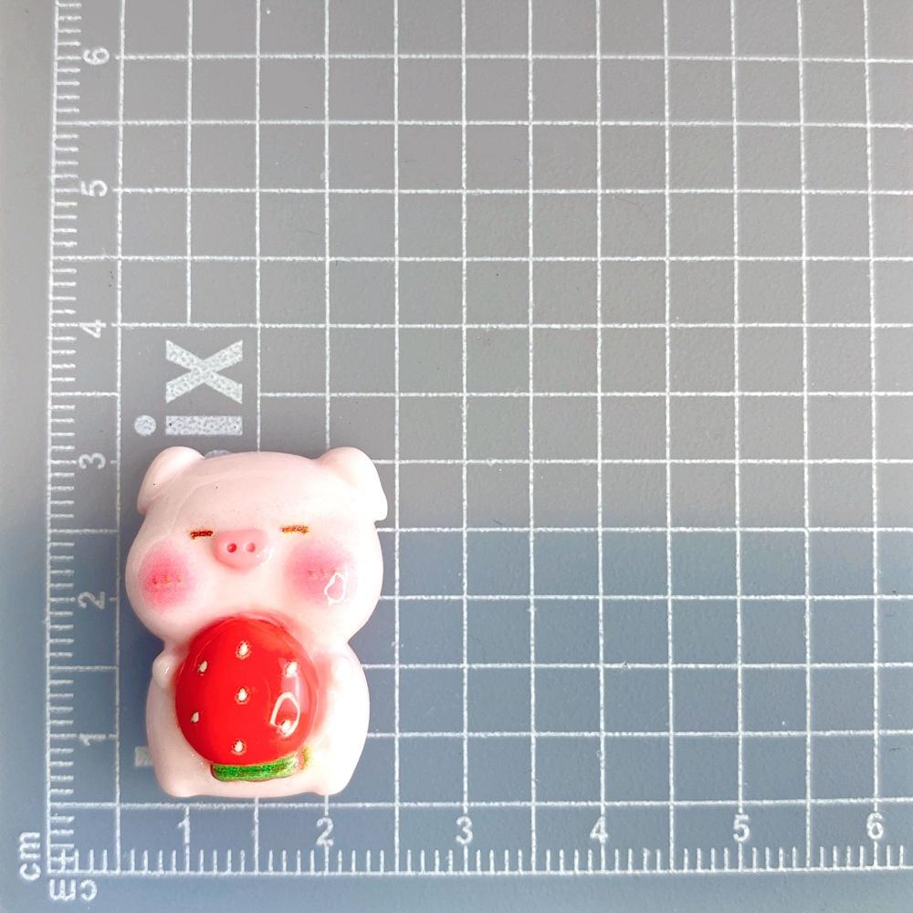 Shiny Strawberry Watermelon Pig Resin Accessories For Diy Jewelry